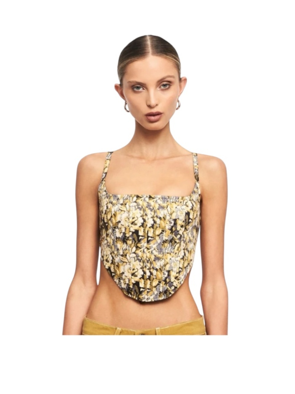 Lioness 90S Brocade Tanis Corset Tank Top Crop Structured Size Medium